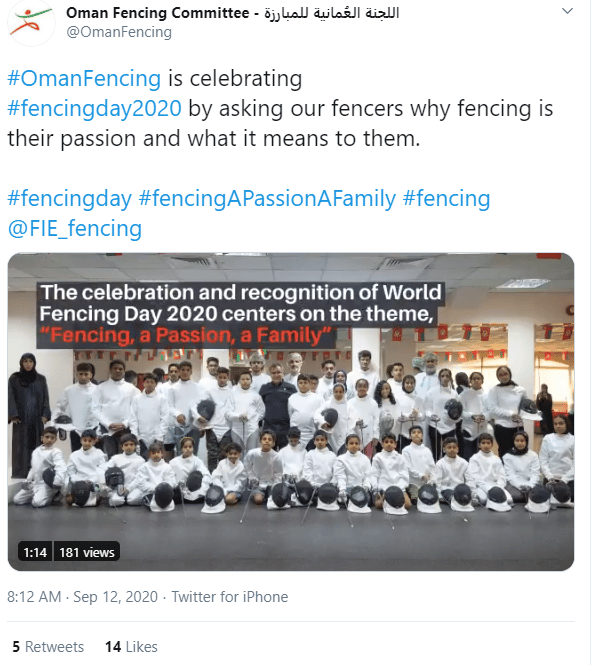 Oman fencing committee on fencing day 2020 